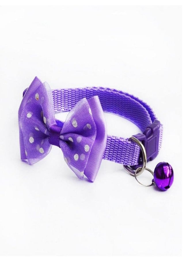 KittuPet طوقان من KittuPet، عبوة من قطعتين، طوق مزين بالزهور للقطط الصغيرة والجراء والكلاب، مقاس 10 مم، طوق للقطط مع جرس، طوق متين وآمن للقطط، مصنوع من النايلون. - Image 2